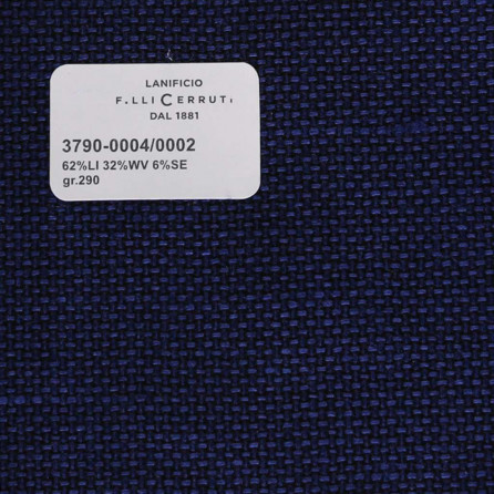 3790-0004/0002 Cerruti Lanificio - Vải Suit 100% Wool - Xanh Dương Trơn